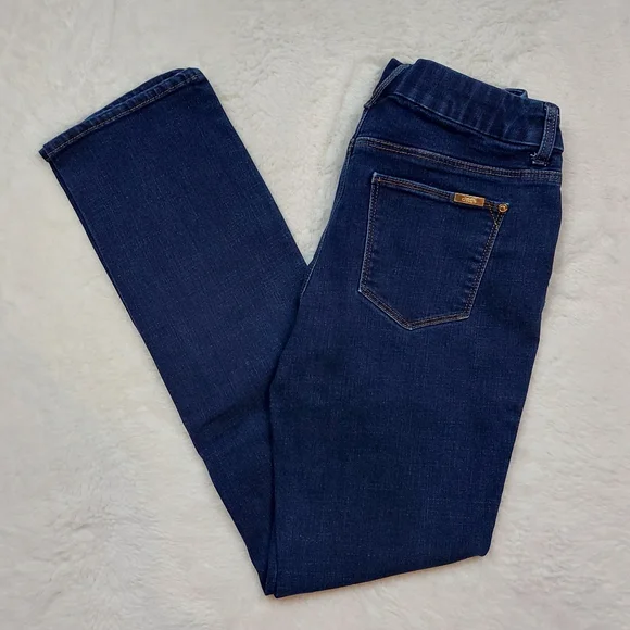 Chico's So Slimming Girlfriend Slim Leg Mid Rise Dark Blue Jeans Size 00R (2) - Picture 1 of 13